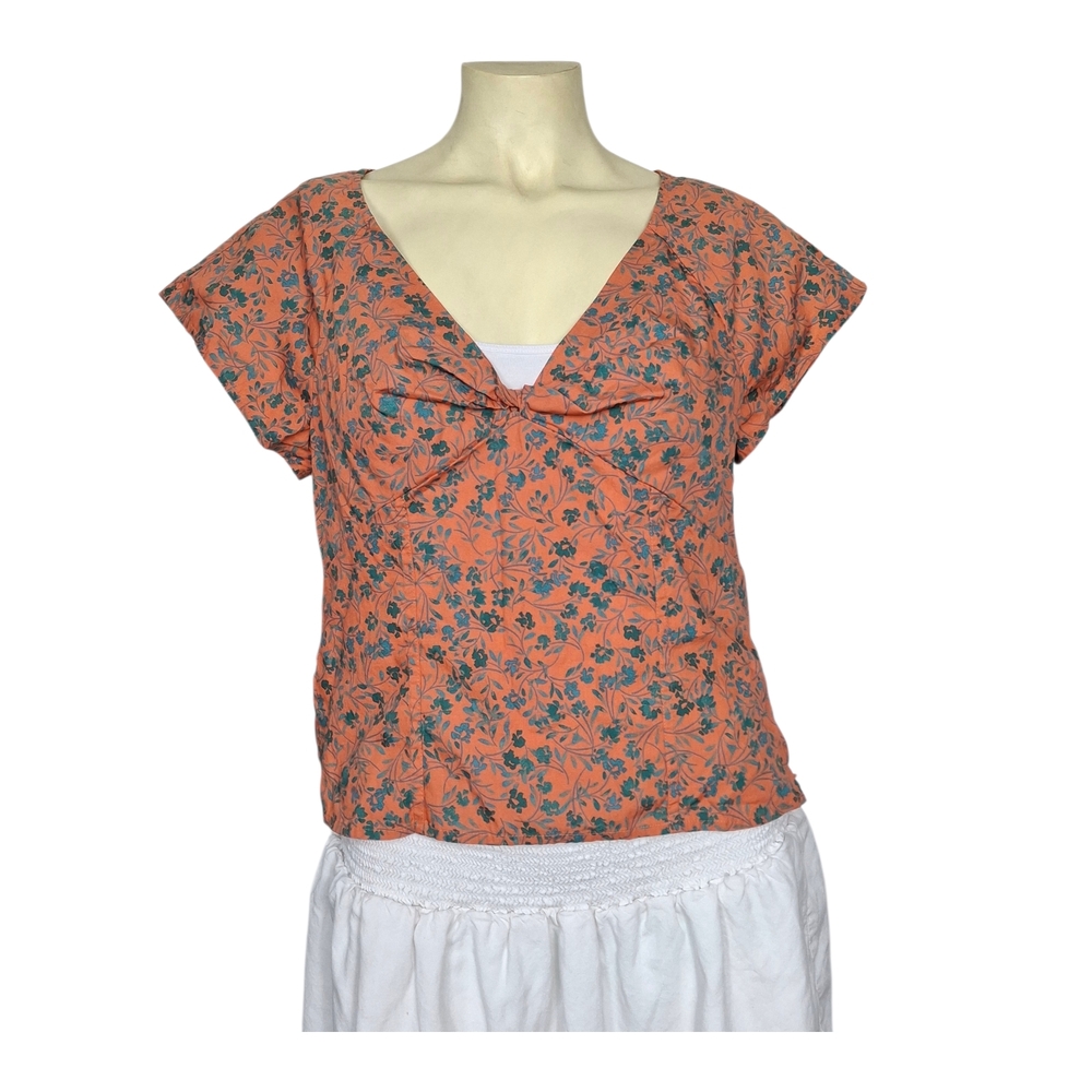 Madewell Orange Floral Blouse
